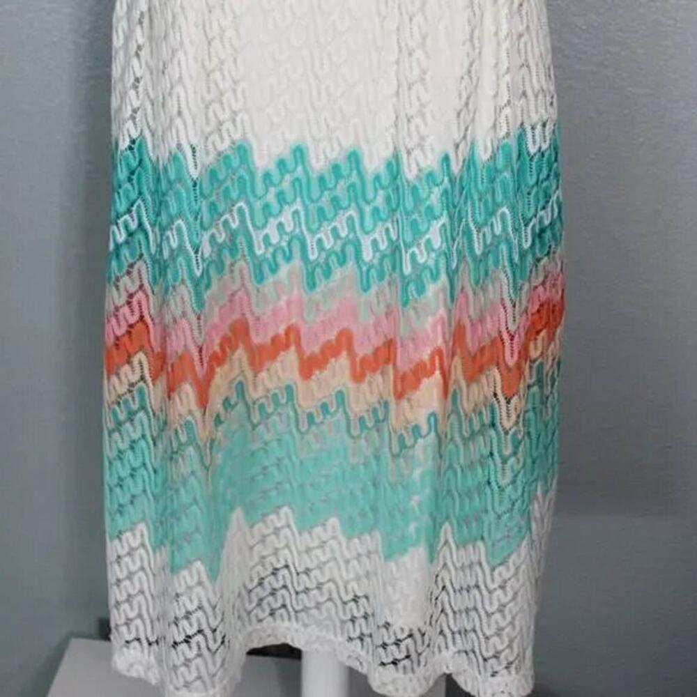 R&K White & Pastel Colored Lace Dress Size 18 - Picture 4 of 12